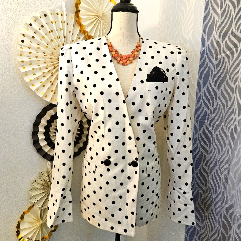 Vintage Amanda Smith | Polka Dot Blazer | Size 10